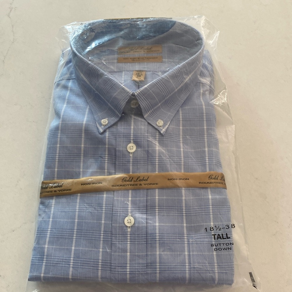 Long Sleeve Mens Dress Shirt 181/2-38
